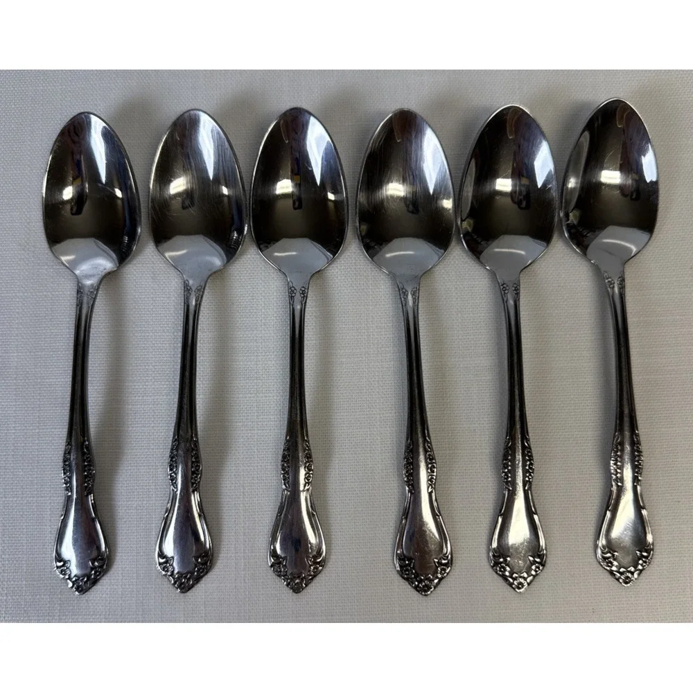 Oneida Mansfield Amadeus Wm A Rogers Deluxe Stainless Flatware Set‎ 6 Teaspoons